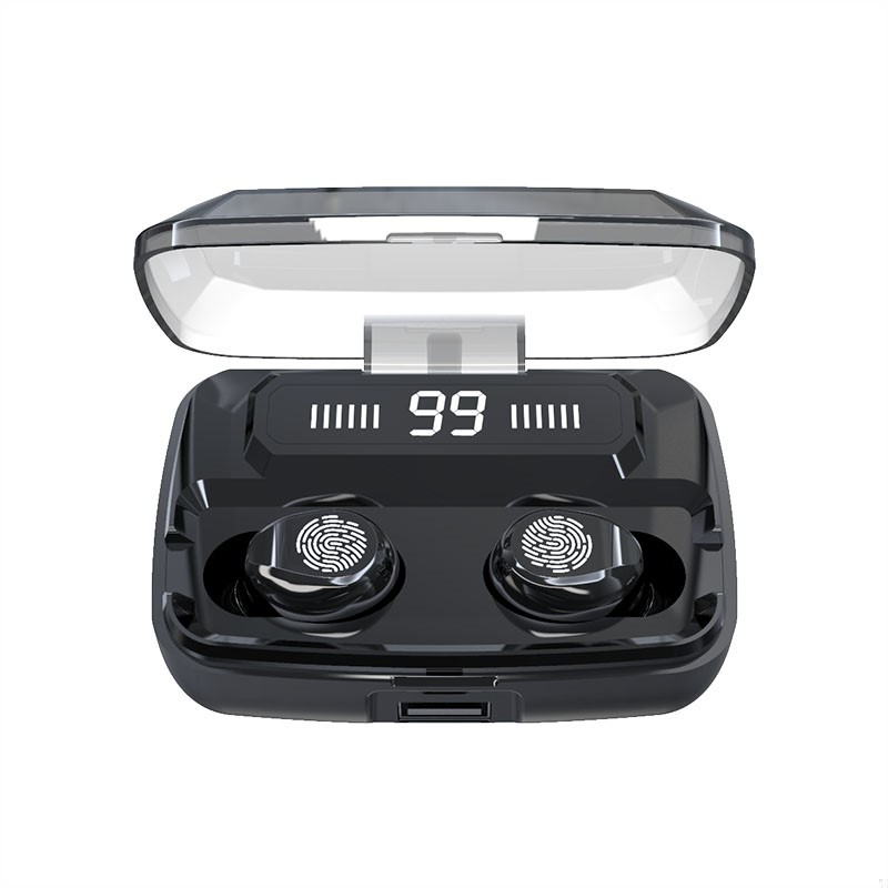 Tai Nghe Bluetooth 5.0 LED VUÔNG, Tai Nghe Bluetooth Không Dây 5.0, Kiêm Sạc Dự Phòng 3500mAh, Điều Khiển Cảm Ứng