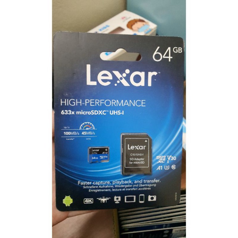 Thẻ nhớ MicroSD Lexar Class 10 U3 633x 95MB - Hàng phân phối chính hãng - Shop Phố Digital