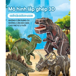 Mô Hình Lắp Ghép Giấy 3D - Chủ đề Khủng long
