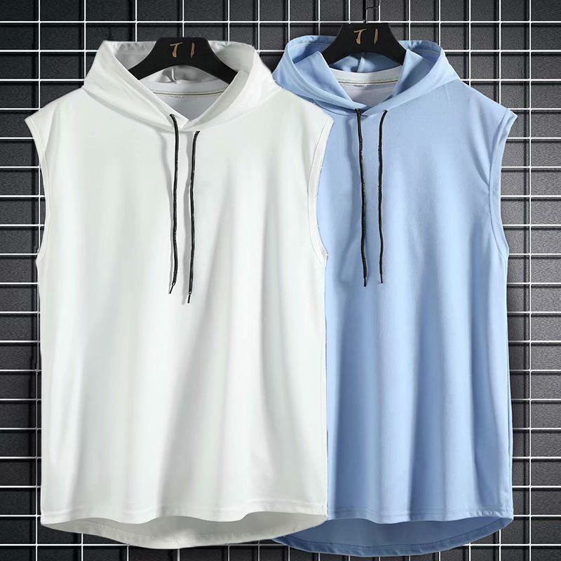 Áo Hoodie Không Tay Trơn Màu Phong Cách Hàn Quốc Dành Cho Nam