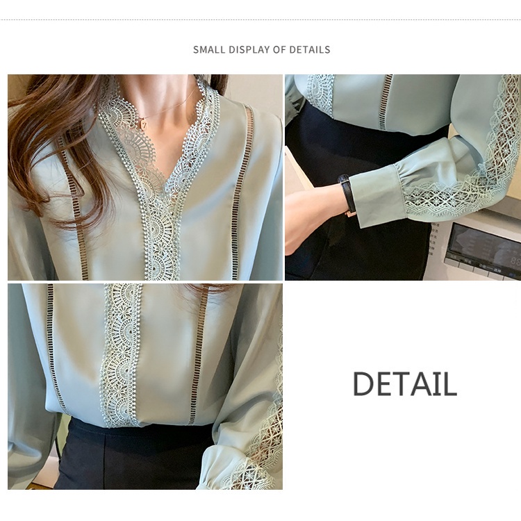 Áo Sơ Mi chiffon Tay Dài Màu Sắc Thời Trang Xuân Thu Phong Cách Phương Tây Cho Nữ