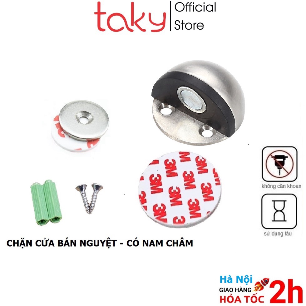Chặn Cửa - Taky, Bán Nguyệt Có Nam Châm Nhiều Màu Lựa Chọn, Chống Va Đập Cánh Cửa Với Tường, Tiện Dụng, An Toàn. 1200