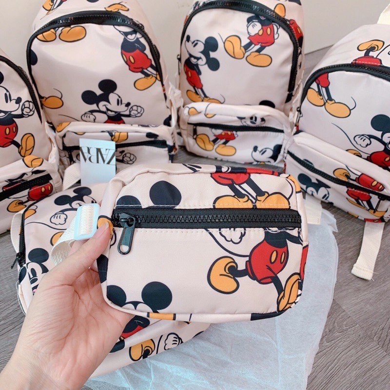 [Mẫu Mới Nhất] Balo Zara Mickey Set 2 Trong 1 Xuất Xịn Cho Bé Trai Và Bé Gái