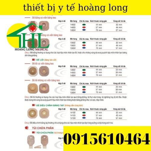 Túi chứa phân hậu môn nhân tạo 2 mảnh, lọc khí, khóa cuốn Hollister