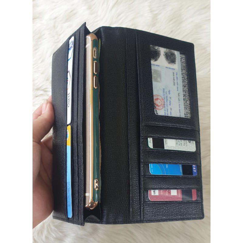 Ví da thật dáng gấp đứng