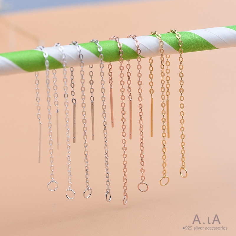 █diy゜ S925 Bạc●Phụ Kiện Dây Xích Chữ Thập Bằng Bạc S925 Dùng Làm Bông Tai DIY