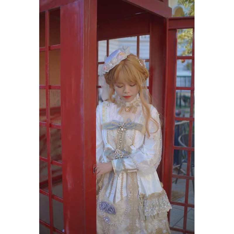 YASLC0069-Mũ lolita hoa hồng phối ren