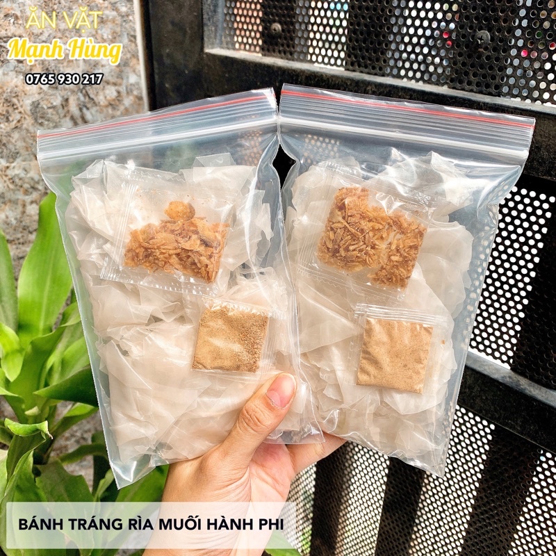 Bánh tráng rìa phơi sương muối hành phi