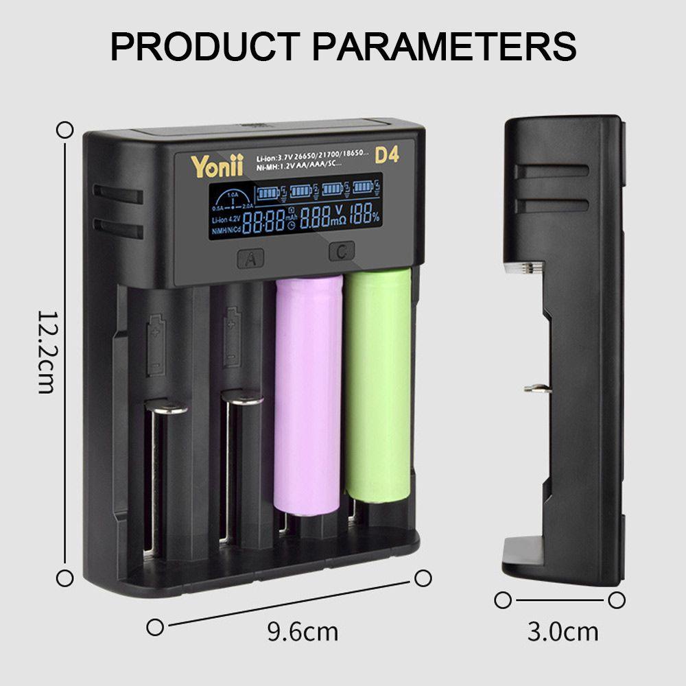 Bộ Sạc Pin Li-ion 4 Ngăn Với Màn Hình LCD