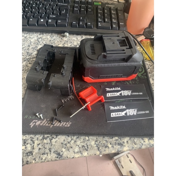 Vỏ pin makita 18v 5s 2p có báo pin kèm mạch 5s 65a