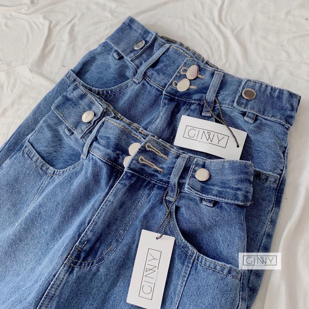 Quần Baggy Nữ Jean Hack Dáng KHA-014 | Vải Jean Wash Xịn | Hàng Đẹp | GinHouse Shop