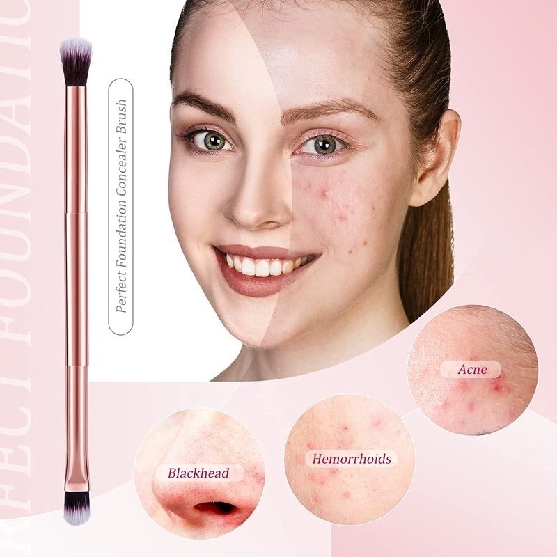 Cọ Trang Điểm Lông Mày / Mũi Hai Đầu Không Nhòe Đa Năng Màu Sắc Champagne