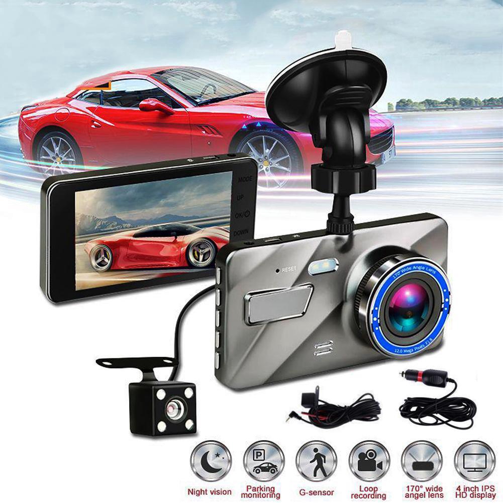 Máy quay hành trình hai ống kính màn hình FHD 1080P DVR 4" tầm nhìn đêm cho ô tô | BigBuy360 - bigbuy360.vn