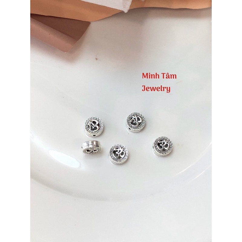 Charm bạc Phật giáo chủng tự Om chú bình an-Minh Tâm Jewelry