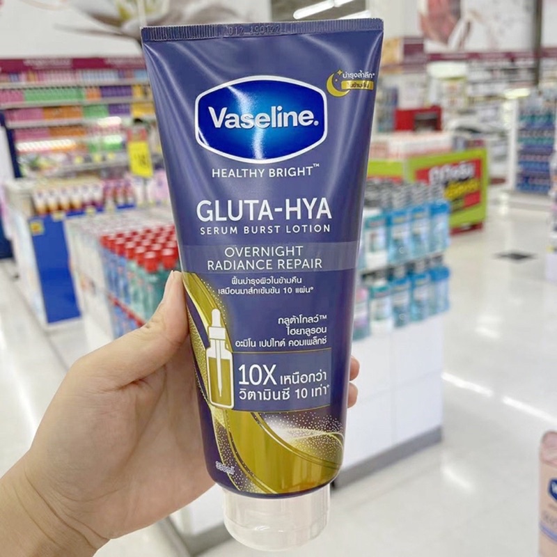 Dưỡng thể VASELINE 10X Gluta- Hya (Ngày&amp; Đêm)Thái lan 330 ml