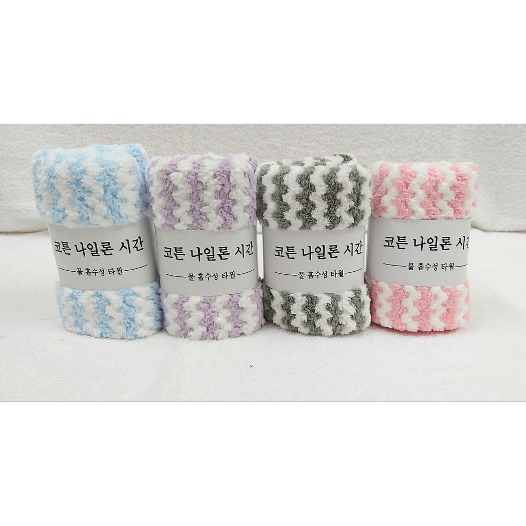 Khăn mặt Hàn Quốc cotton - Khăn Lông cừu siêu thấm nước, dầy dặn 4013