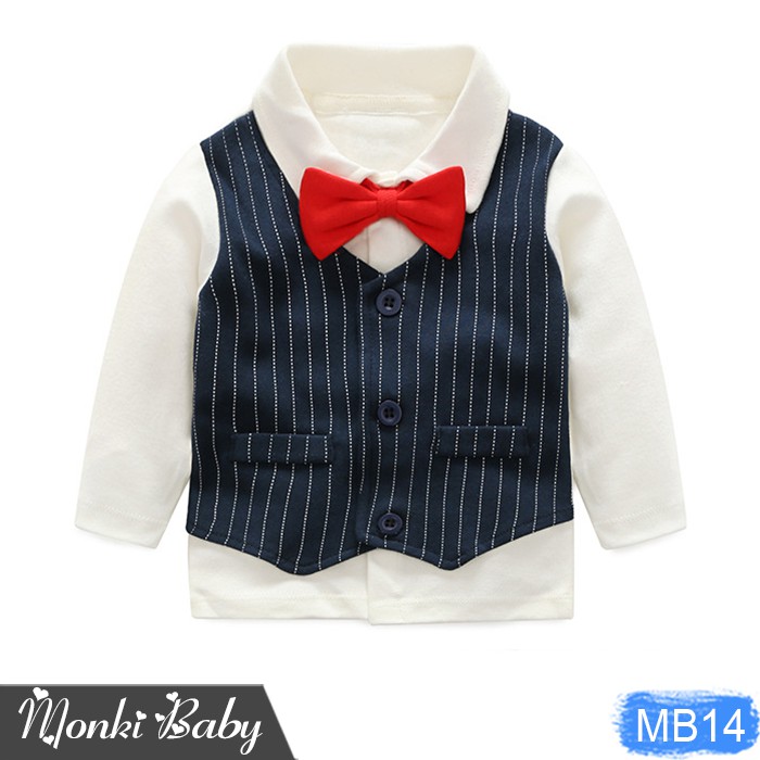 [LẺ SIZE 13-16kg] - Bộ đồ vest bé trai công tử dễ thương, phong cách soái ca cho bé trai, chất cotton dày dặn đẹp | MB14