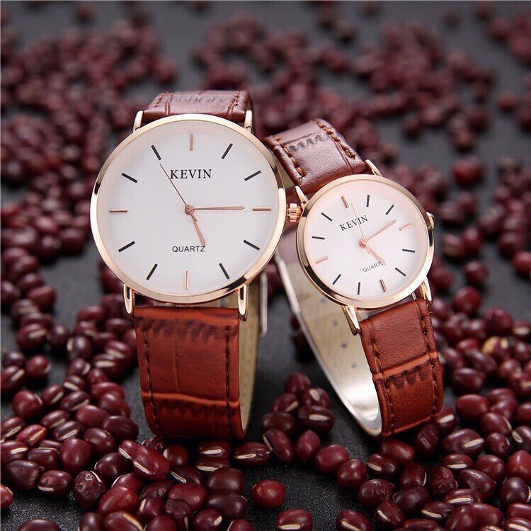 ĐỒNG HỒ CẶP ĐÔI KEVIN DÂY DA THỜI TRANG