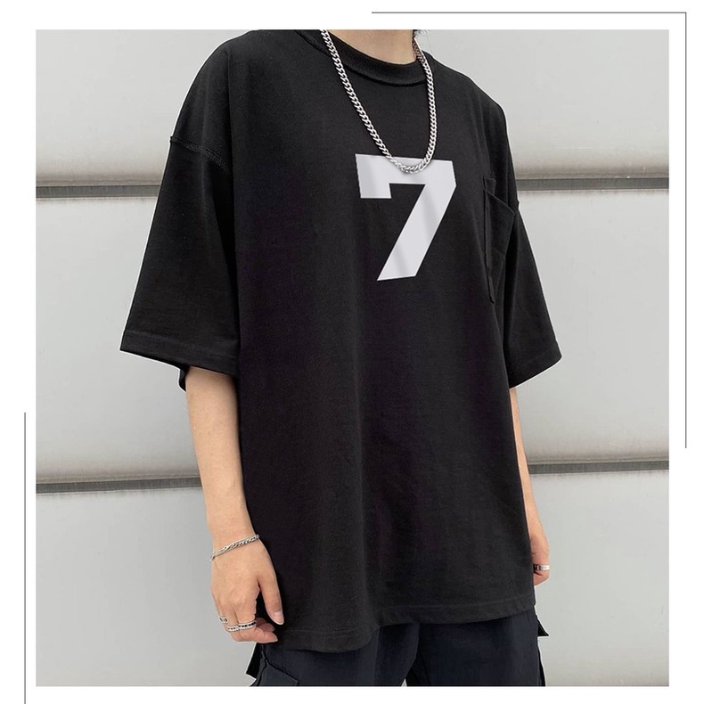Áo thun nam nữ Seven 7 vải cotton chuẩn form co giãn 4 chiều, áo phông nam nữ from rộng