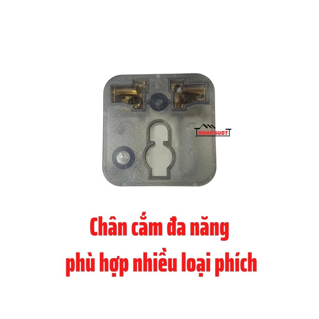 Đầu nối đa năng OMINSU chuyển đổi từ 3 chân sang 2 chân, có đèn báo - P22X