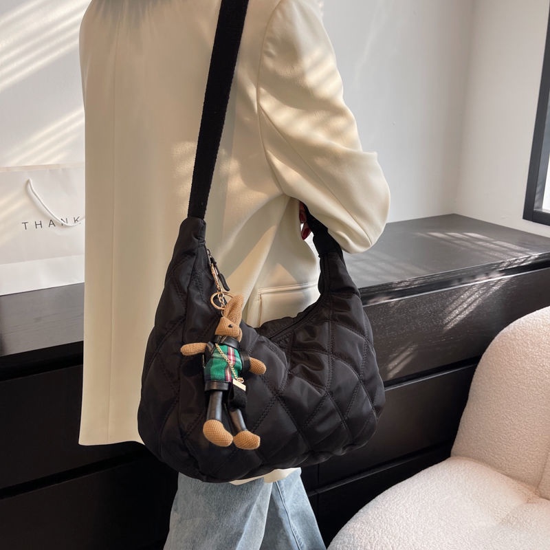 Túi phao đeo chéo hàn quốc túi đeo vai to túi tote vải canvas thời trang túi đeo chéo cotton cỡ lớn đi học đi chơi