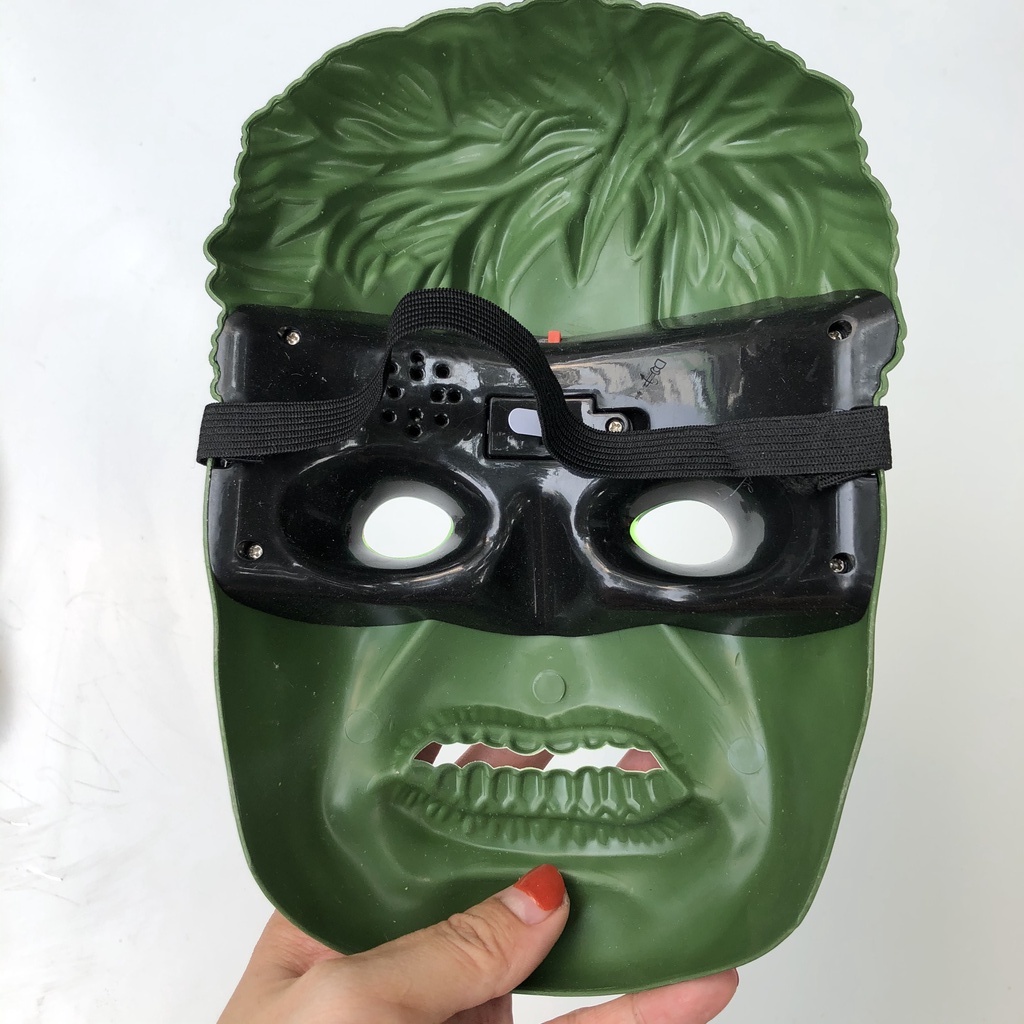 Mặt nạ người Khổng lồ xanh Hulk có đèn phát sáng hóa trang Trung thu , Halloween cho bé