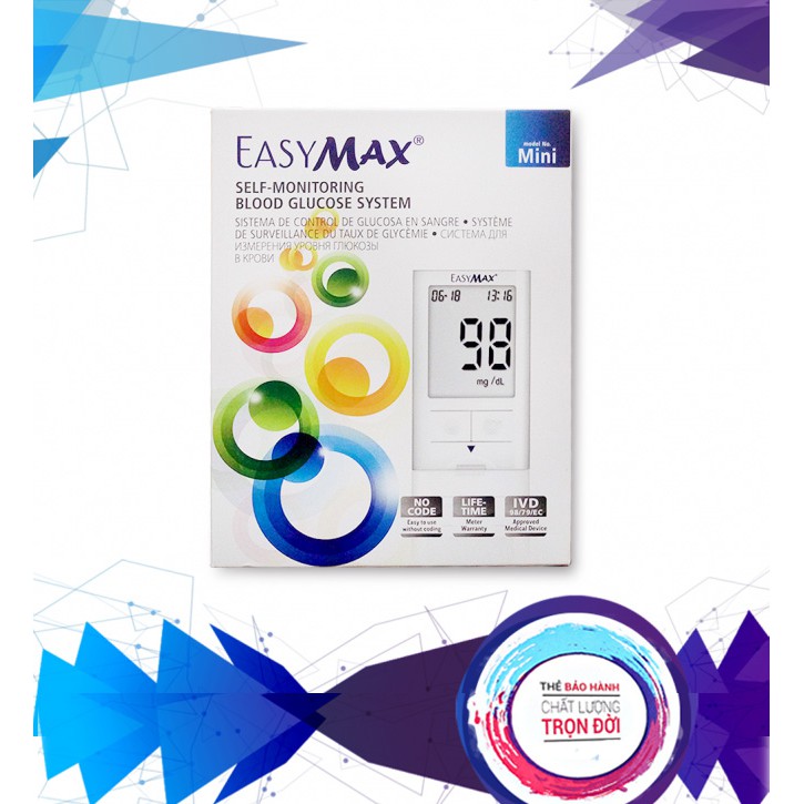 Máy đo đường huyết EasyMax Mini của Mỹ (Kèm 25 que thử)