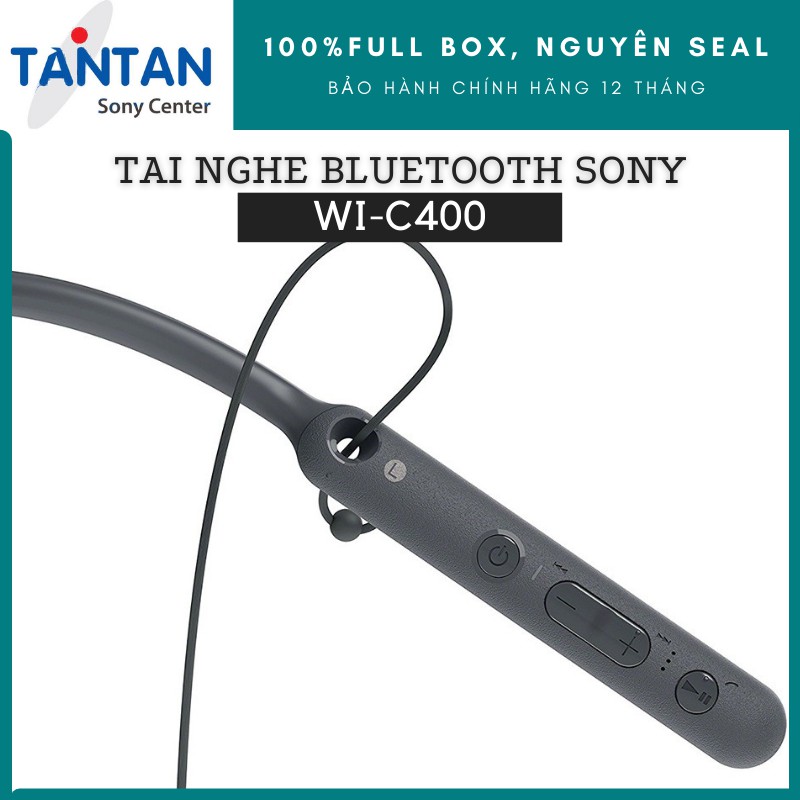 Tai Nghe nhét tai vòng cổ BLUETOOTH Sony WI-C400 | Pin: 20 giờ. Sạc đầy: 4,5 giờ - NFC - Thông báo rung - 150g