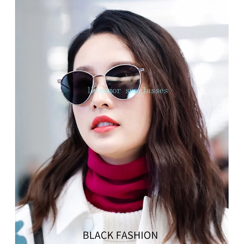 Kính mát gọng kim loại tròn phong cách vintage cho nữ