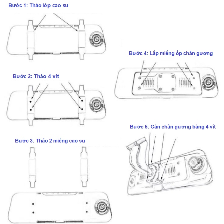 Bộ ốp chân gương chiếu hậu dùng cho camera hành trình ô tô, xe hơi