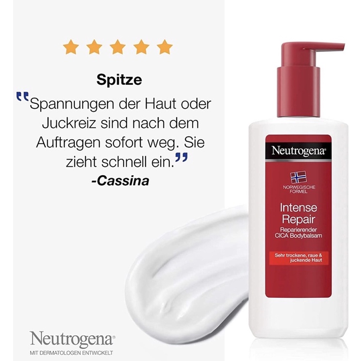 Sữa dưỡng thể Neutrogena Body Lotion Intense Repair CICA Balm phục hồi da rất khô, 250 ml