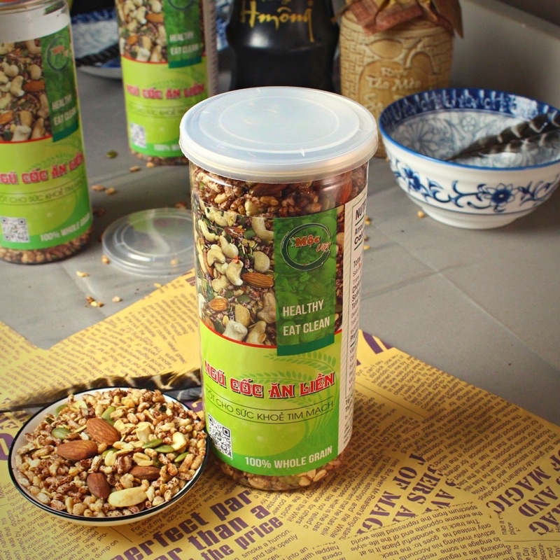 Ngũ cốc Granola không đường ăn liền healthy food mix hạt ngũ cốc 450g