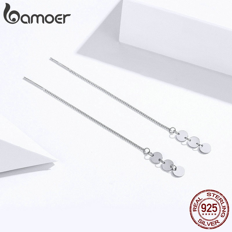 Bông Tai Bamoer Dáng Dài Chất Liệu Bạc 925 SCE687 Cho Nữ