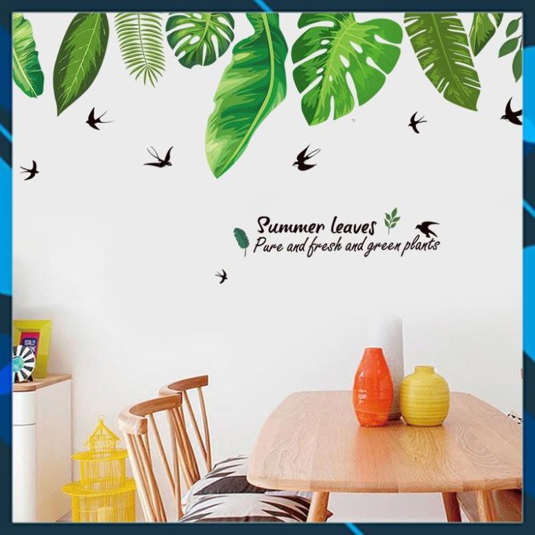 Decal dán tường ⚡ FREESHIP ⚡ Giàn lá cây mùa hè dán tường phòng khách, phòng ngủ tại TP Hồ Chí Minh