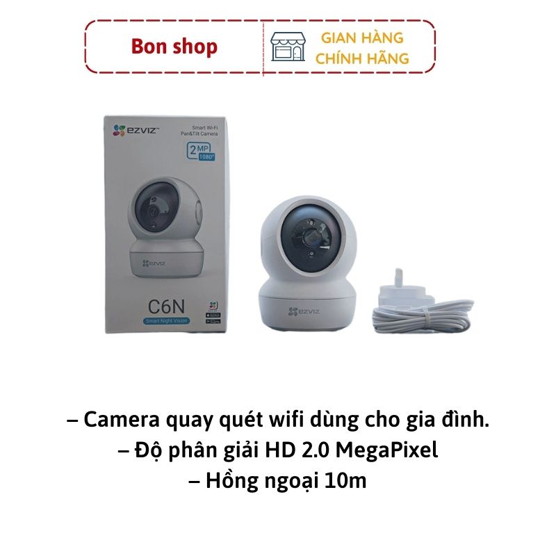 Camera Ezviz C6N không dây full HD đàm thoại 2 chiều có thể dùng trông trẻ, người già, nhà cửa và kho bãi - Bon Shop