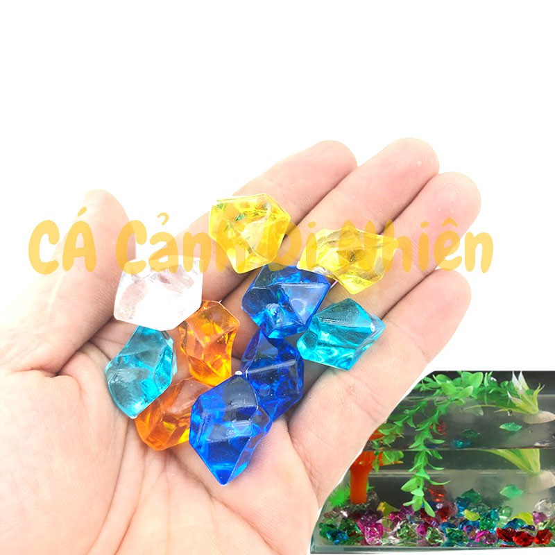 Túi 20 viên đá pha lê size LỚN 2 cm trang trí hồ cá cảnh
