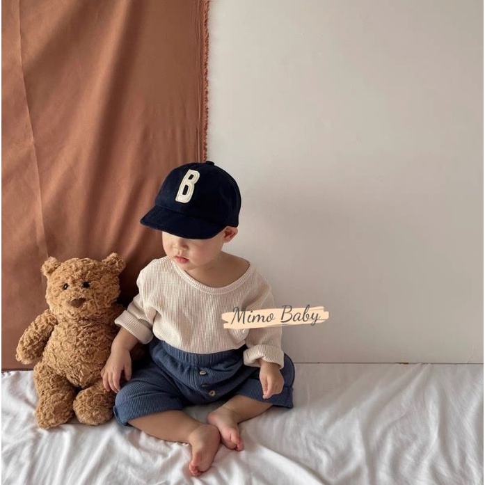 Mũ lưỡi trai vải mềm in hình chữ cái dễ thương cho bé MH122 Mimo Baby
