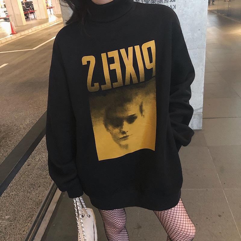 Áo Sweater Pixels Nam Nữ Form Rộng, Tay Bồng Cổ Cao 3 phân , Áo Hoodie Chất Nỉ Bông 100% Cotton, HOTTREND 2021 | BigBuy360 - bigbuy360.vn