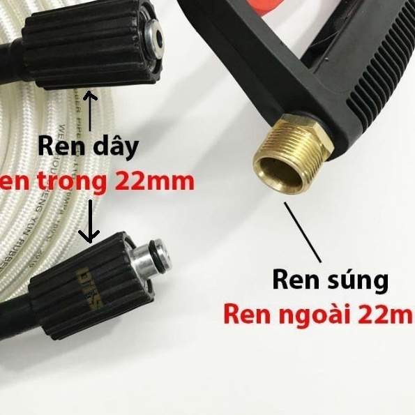 Ống Dây Xịt Rửa Xe Áp Lực Cao 3 Lớp Lõi 10M-15M- 20M-30M