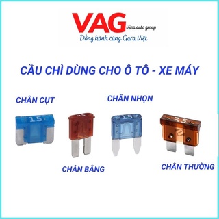 Cầu chì xe ô tô, cầu chì xe máy chân to, cụt, nhọn, bằng 5A 7,5A 10A 15A 20A 25A 30A 35A 40A  Tháo xe, Đã qua sử dụng