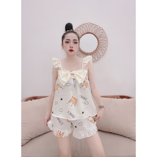 Set bộ đồ ngủ nữ 2 dây lụa mặc nhà ❌ ẢNH THẬT 💯%❌