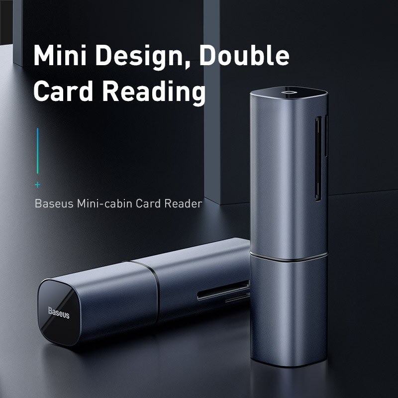 Đầu đọc thẻ nhớ đa năng cổng giao tiếp USB/ Type C Baseus Mini Cabin Card Reader cho Smartphone/Tablet/Macbook/Laptop