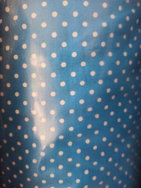 Vải Cotton Poly Width 150 cm Màu Xanh Dương Endol Onde Polkadot 252 Giá Trị Nửa Hình Bán Nguyệt