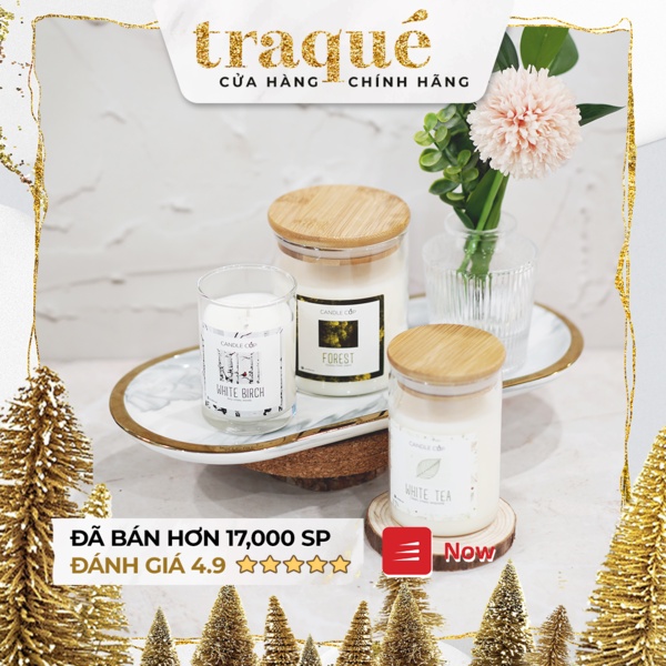 [White Tea Đà Lat Teakwood White Birch] Nến thơm tinh dầu cao cấp không khói an toàn Candle Cup