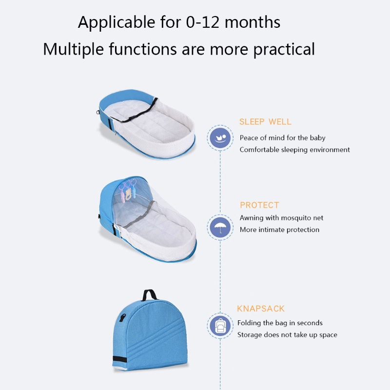 Giường Ngủ Có Màn Ngăn Muỗi Có Thể Gấp Gọn Tiện Dụng Mang Theo Du Lịch Cho Bé