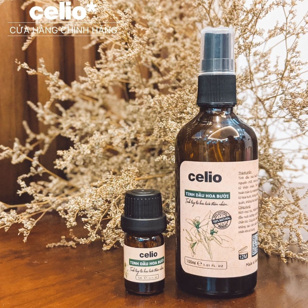 Dầu Dưỡng Tóc CELIO Tinh Dầu Hoa Bưởi Nguyên Chất Ngăn Rụng Tóc Hỗ Trợ Mọc Tóc Làm Sạch Da Đầu Xịt Thơm Tóc An Toàn