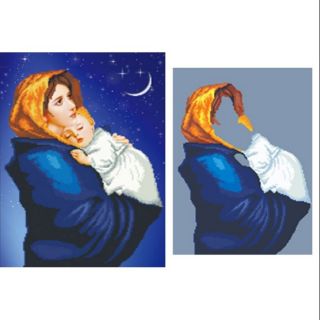 Tranh đính đá cao cấp! Đức Mẹ Maria bồng Thiên Chúa (46x61)