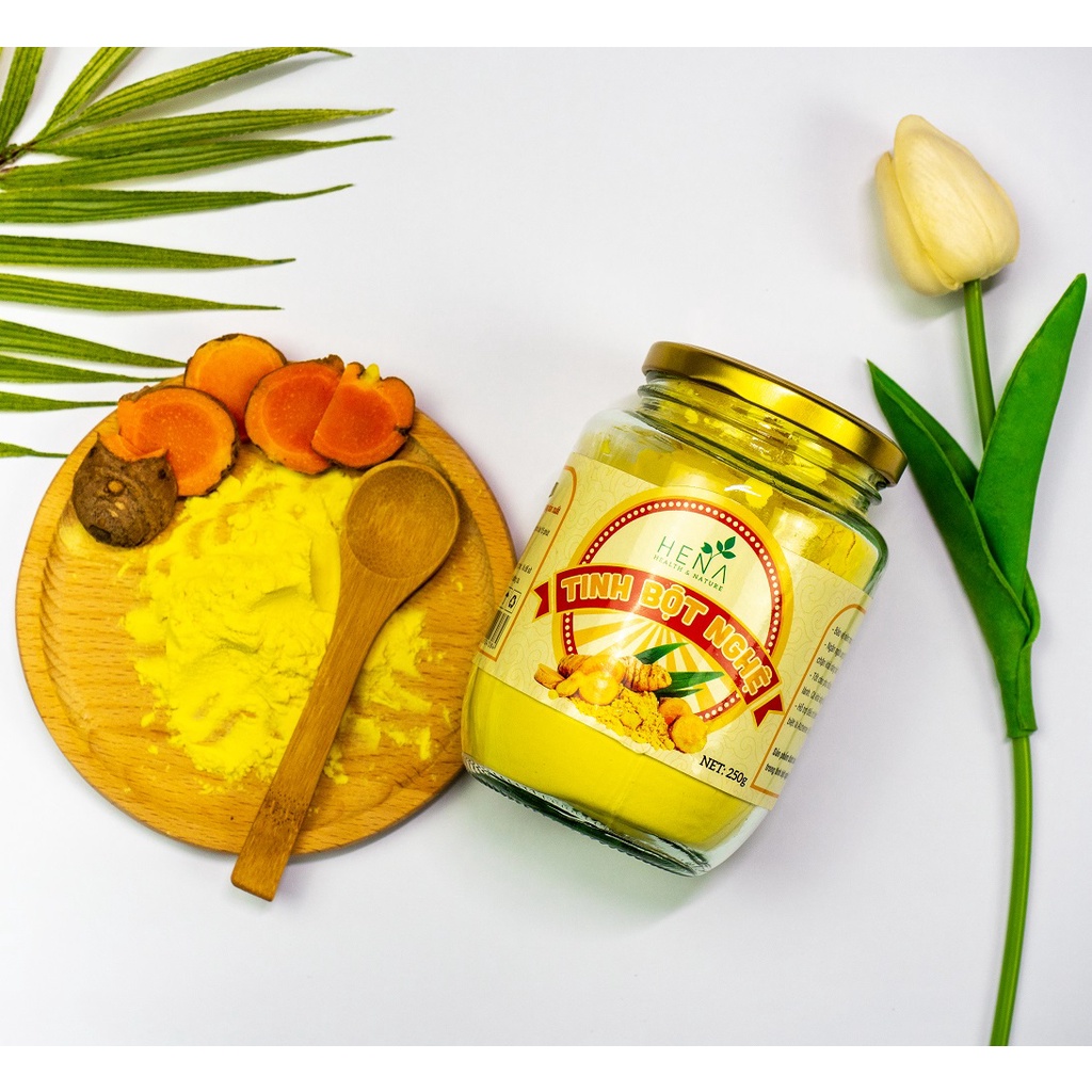 Tinh bột nghệ nguyên chất Hena 250g, Tinh Bột Nghệ Nano Chính Hãng 100% Tự Nhiên