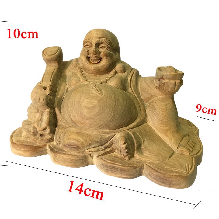 Tượng Phật Di Lặc (Tượng Thần Tài) Gỗ Bách Xanh Để Ô Tô, Để Bàn boot5