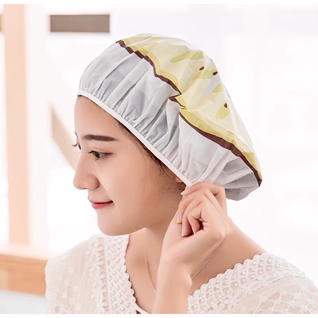 Mũ Nón Chụp Trùm Đầu Chống Nước Ướt Tóc Khi Tắm Dùng Được Nhiều Lần !